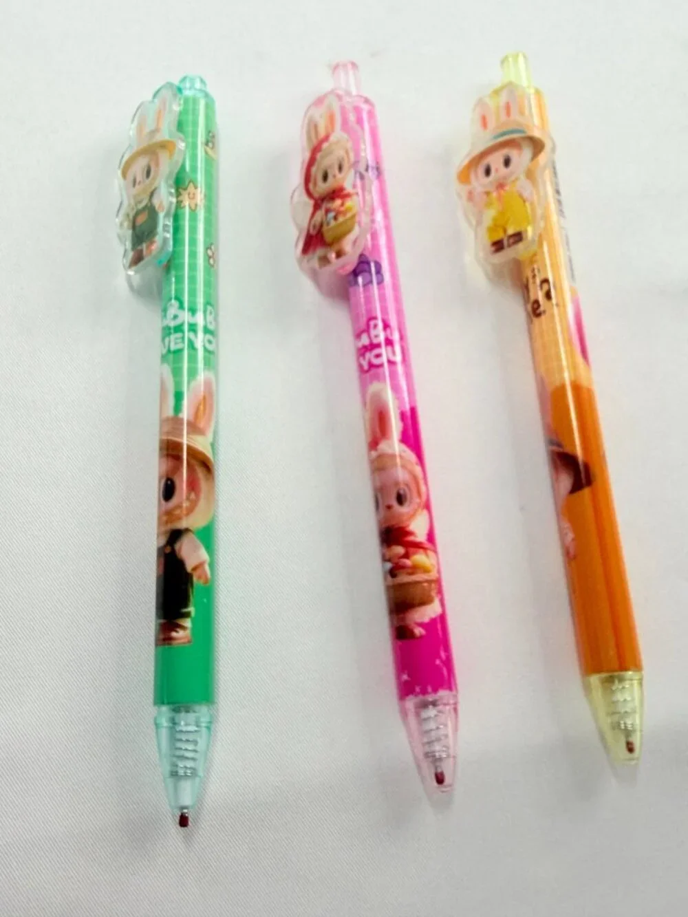 3pc Monster Bubu Character Gel Pen Set 0.5mm Black Ink Cute Stationery Pens